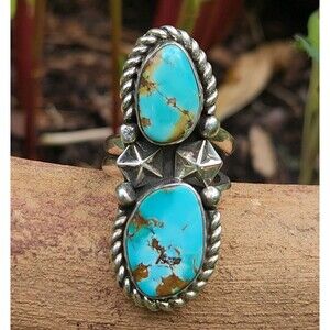 US Nevada Blue Gem Turquoise Ring San Felipe Native Jacob Troncosa